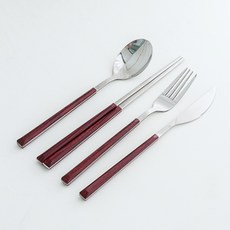 뉴리스 아델라 양식기 고급 스텐 커트러리 4종 2세트, 와인, 숟가락 + 젓가락 + 나이프 + 포크