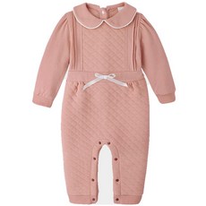 조이멀티 여아용 퀄팅톡톡 신생아 우주복