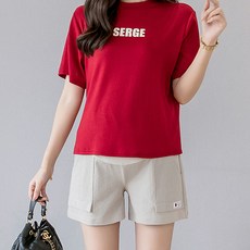 時尚蝴蝶 簡約標籤裝飾口袋高腰孕婦短褲