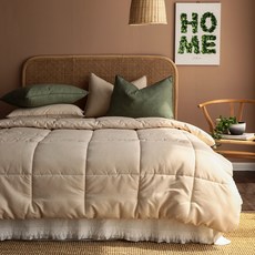 HELLOSLEEP 頂級防塵Coco輕薄鋪棉被, 奶油色