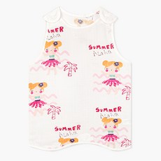 Uni FRIend 童款阿囉哈女孩圖案雙層棉質睡眠背心