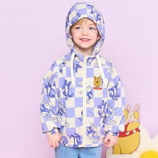 hejmini 兒童迪士尼小熊維尼棋盤格防風外套