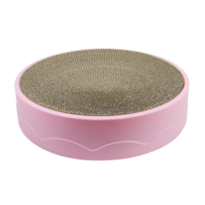 펫츠몬 눕기 편한 원형 스크래처, 핑크, 1개