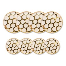 環氧金屬網狀鈕扣 15mm + 21mm 套組, 白色, 4套