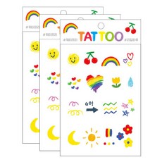Petit 迷你紋身貼紙 TS017, 彩虹, 3個