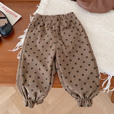 JOYMULTI 幼兒糖果圓點燈芯絨哈倫束口褲