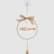 라보비아 내추럴 로프링 태슬 벨 장식 보헤미안 감성 인테리어 모빌, 우드피시 모델