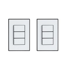 3孔開關 黑白色, 2個