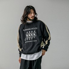 러기드하우스 남성용 런닝하우스 배색 긴팔티