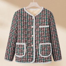 마켓에이 여성용 중년 누빔 기모 재킷