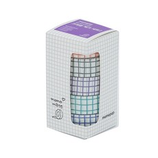 momopop Momo Mate彩色格紋2紙膠帶 5種組, 蠟筆深藍色格子、蠟筆橙色格子、蠟筆黑色格子、蠟筆薄荷格子、蠟筆紫格子, 1套