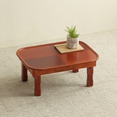 Joeunworld Folklore Jik 橢圓桌 600 x 450 x 255 mm, 紅色的