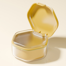 스테디얼 고급 교정기 틀니 유지장치 보관함, 엘로우, 1개