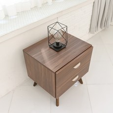 쉬몽 스칸폴카 2단 거실 침실 협탁, 우드그레인(무늬) + 월넛, 1개