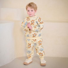 mollimelli 童款可愛動物朋友們長袖衣褲套裝