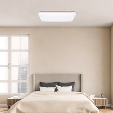WONHA 三星晶片 無閃爍 LED 正方形 Eco Newist 三色變換 可調光 吸頂燈 75W 遙控器, 白色