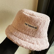 어리플 여성용 뽀글이 레터링 벙거지 모자