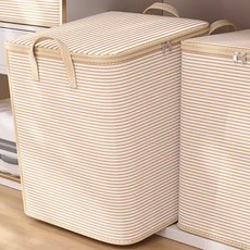 Hansoltem 大容量布質棉被衣物收納箱, 2個, 米色