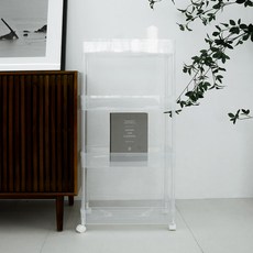 KAZT Lloid 移動式層架推車 縫隙4層收納櫃, 透明