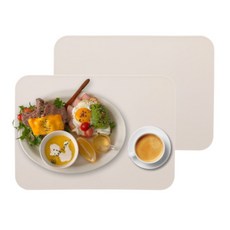 Diar 白金矽膠防水餐墊 標準款, 燕麥色 + 米色, 2個, 40.2 x 28.8 cm