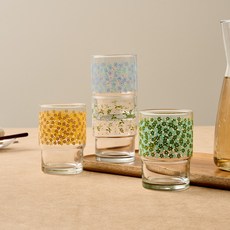 Modern House L 碎花圖案四季玻璃杯 245ml 4件組, 1套, 梅爾