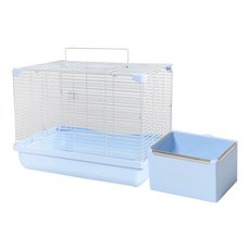 Carno 卡諾 韓國粉彩籠用方形餵食器套組, 藍色, 1套