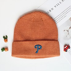 Woojooi 兒童單一字母刺繡毛帽