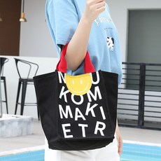 夏天微笑休閒帆布雛菊堅固簡約經典托特包