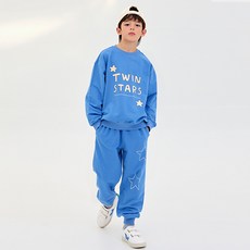 unifriend 兒童Twin Star九分薄毛圈大學T上下套組