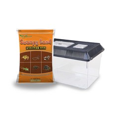 아쿠아플러스 사육장 + 습지바닥재, 블랙, 1세트