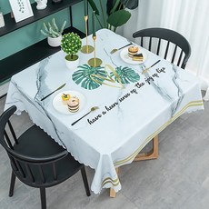 마켓A 웨이브 스퀘어 프린팅 식탁보, TYPE8, 120 x 120 cm, 1개