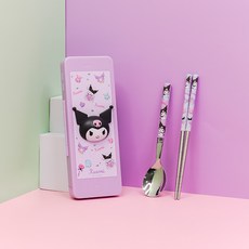 LiLFANT 兒童酷洛米環保餐具組, 混色, 勺子+筷子+箱子