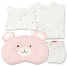 babybear 嬰幼兒星星新生兒肚衣 + 防抓手套 + 新生兒帽 + 小熊定型枕套組