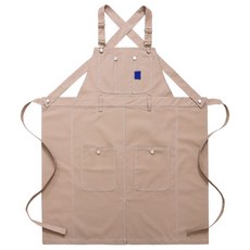 Imokubi 吊帶咖啡師咖啡廳圍裙, 奶油色, 1個