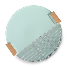 ANDY MAY2 明洞不沾燒烤盤 附把手 + 烤網架 + 收納袋 薄荷綠, 1組, 36cm