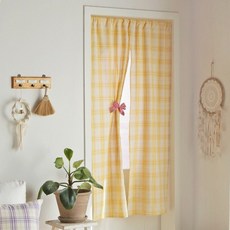 DECOTONIK 休閒格紋門用門簾, 黃色