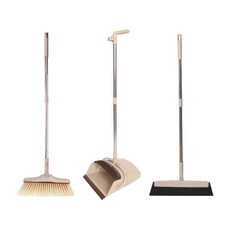 Market Plan 3合1橫掃掃帚畚箕3件組, 1套, 咖啡