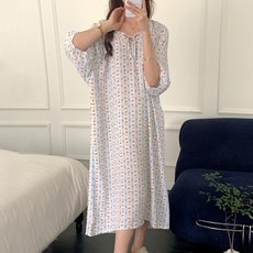 피어니스트 여성용 실키 원피스 홈웨어 잠옷