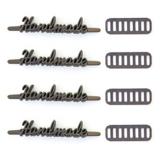 Knitt 草寫手工金屬標籤, 黑鎳色, 4個