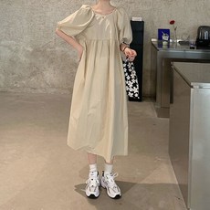 앤드스타일 여성용 벌룬리본 롱 원피스 262333