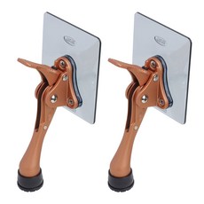 LIVINGiF 免鑽孔黏貼式一鍵馬蹄門擋 橘金色, 2個