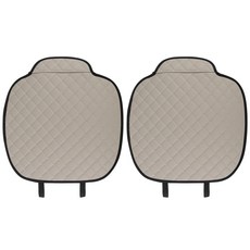 GMZ MOTORS D'seat 菱格皮革座椅保護套 車用坐墊, 2個, 棉米色