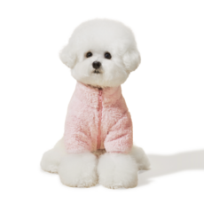 Neo FIT. 狗狗粉彩刷毛外套, 粉紅色