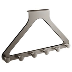 費歐家 免打孔自黏門後三角掛勾, 1個, 槍灰色