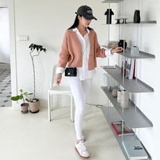 DIAMIGNON 女性棉質彈性高腰九分內搭褲