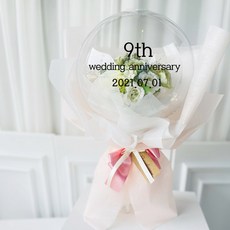 LOVELY FARM 魔法氣球花束 25cm+LED照明燈具+紙幣護套 10入+文字貼紙組, Green Mix(氣球花束)+黑色(文字貼紙)+紀念日款(文字訊息), 1組