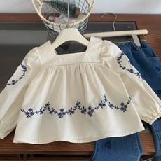 Arve 女童款 Rena刺繡牛仔上下套裝