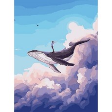 Aiemmini DIY 星光畫+光纖心情燈套組 40 x 50cm, 飛上天空