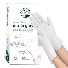 Frog 3.0 無粉丁腈手套, 白色, 中(M), 1盒