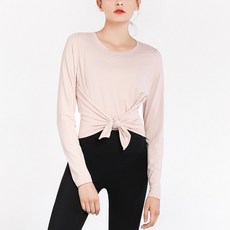 女款內襯長袖綁帶瑜珈上衣